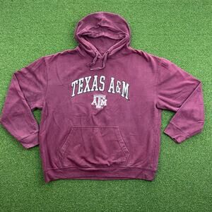 Vintage Genuine Stuff Texas A&M Aggies NCAA Burgundy Pullover Hoodie Sz L